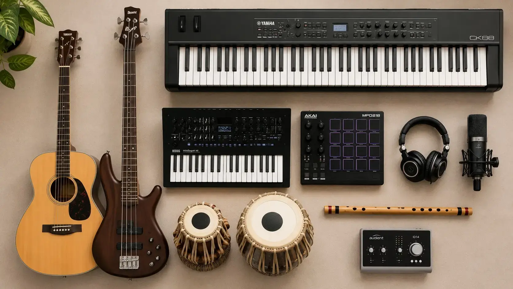 Musical instruments online in India, including guitars, keyboards and drums